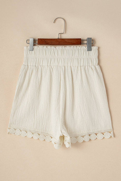 19 Lace Hem Crinkle Gauze Shorts