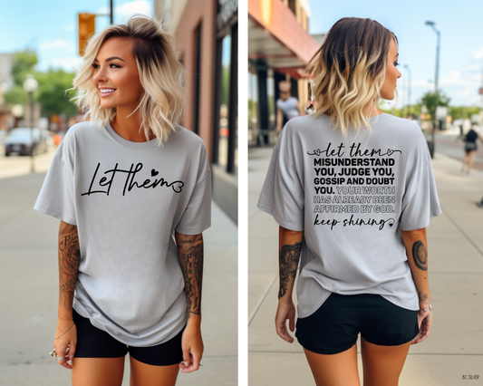 Let Them Keep Shinning - Tee- Heather Ice Blue